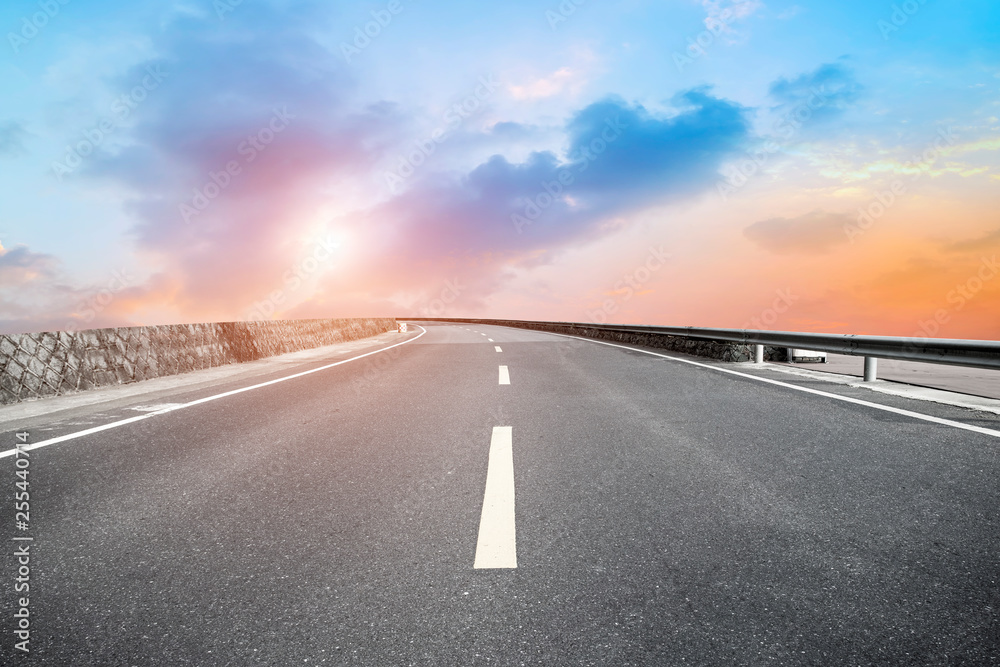 Road surface and sky cloud landscape..