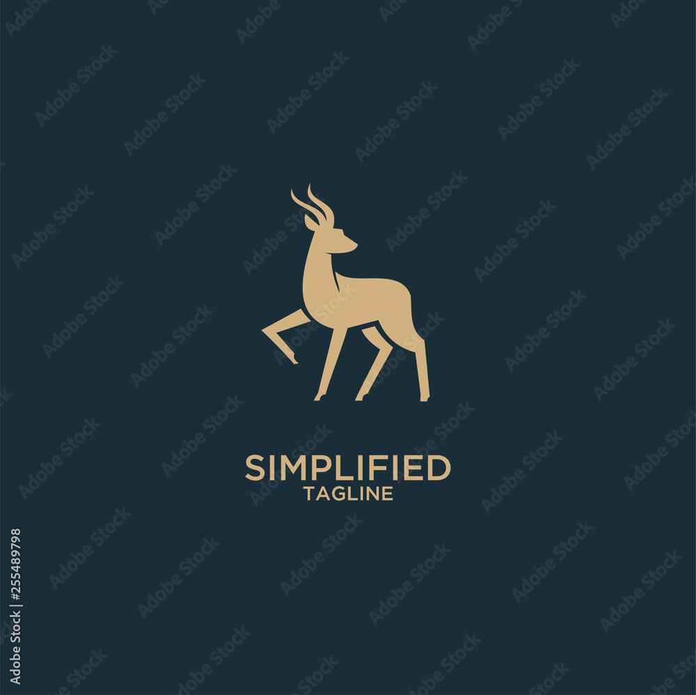 impala jump stylish logo icon designs vector