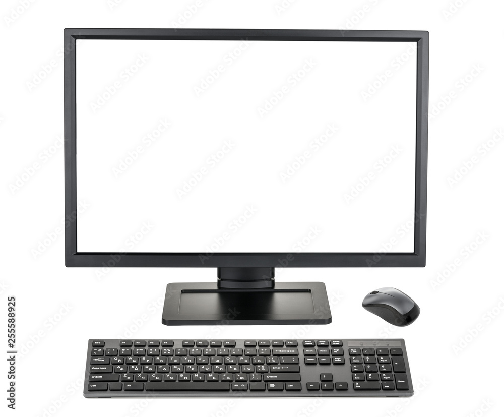 Desktop PC. Desktop computer isolated without shadow