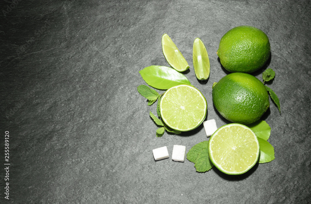 Limes and mint俯视图