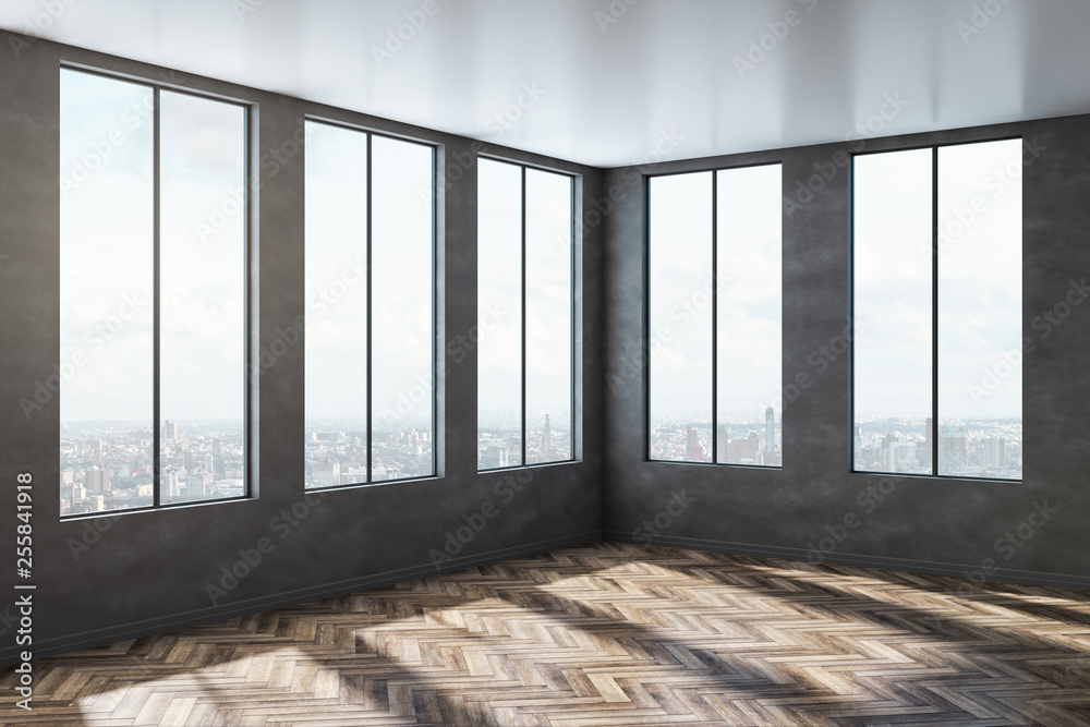 Empty concrete office interior