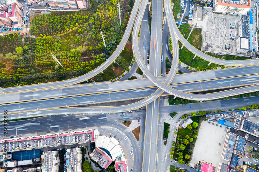 overpass closeup in kunming city