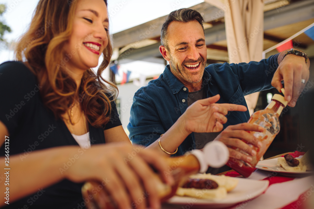 Couple dining at a restaurant