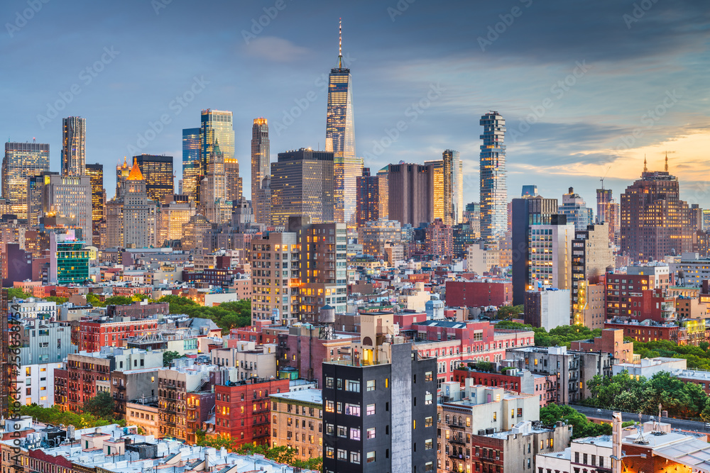 New York, New York, USA downtown city skyline