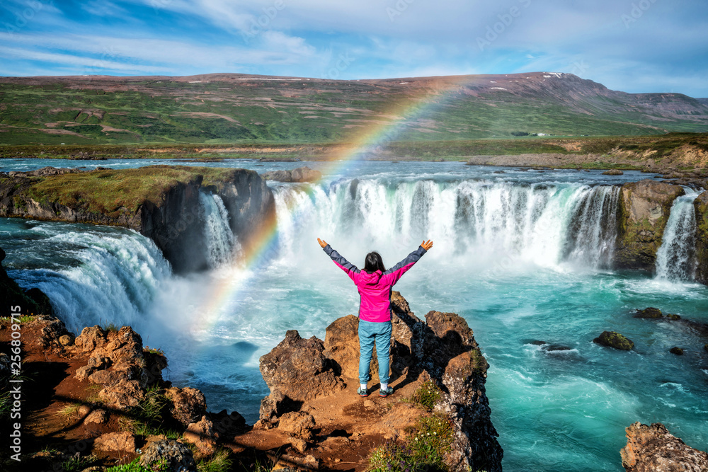 The Godafoss (Icelandic: waterfall of the gods) is a famous waterfall in Iceland. The breathtaking l