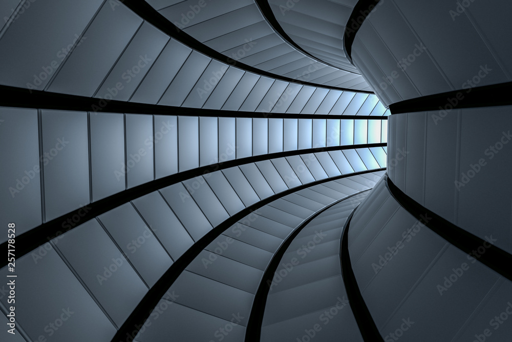 3d rendering, dark science-fiction tunnel, dark background