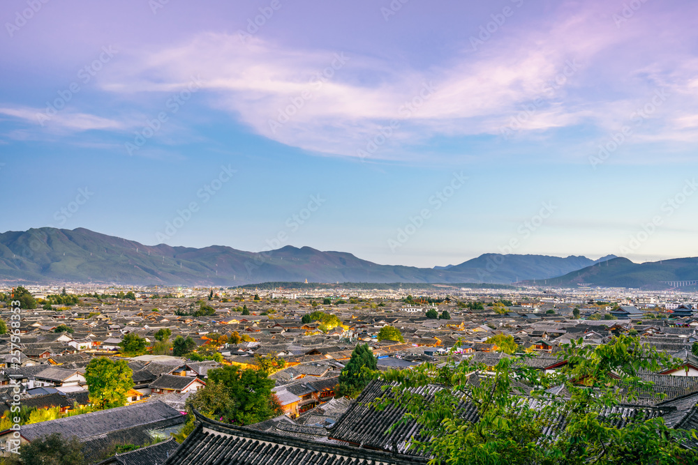 中国云南丽江大研古城夜景