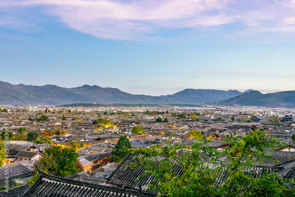 中国云南丽江大研古城夜景