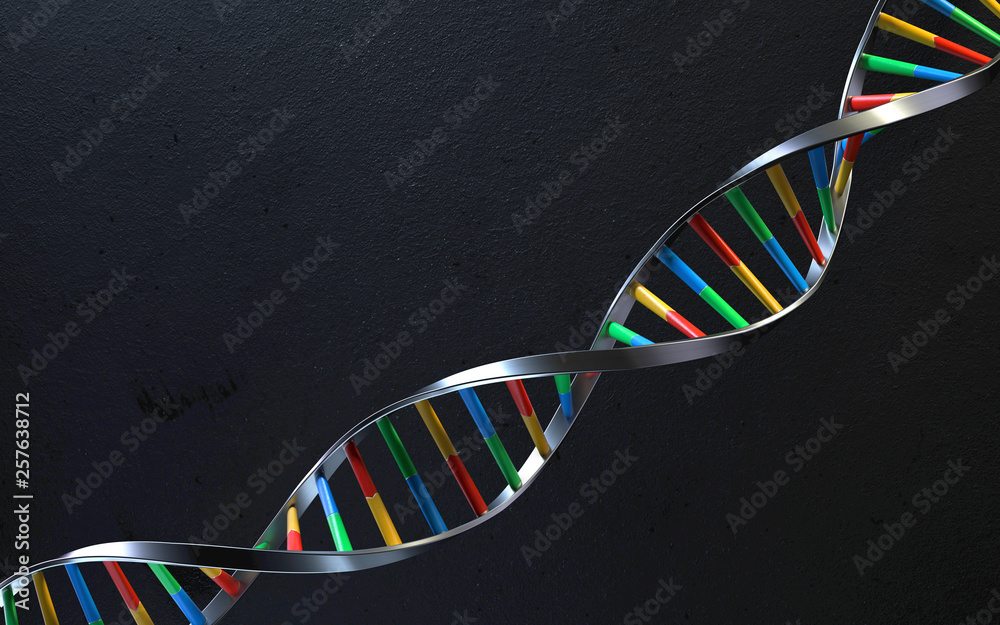 DNA molecules, structure of the genetic code, 3d rendering,conceptual image.