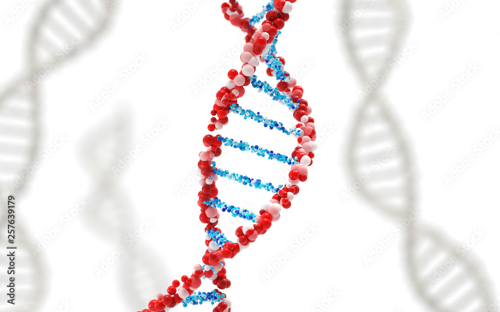 DNA molecules, structure of the genetic code, 3d rendering,conceptual image.