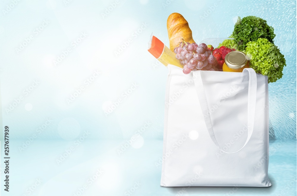 Full shopping  bag, isolated over  background