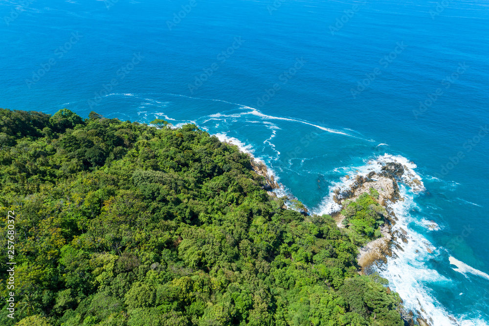 Drone view Top view landscape nature scenery view of Beautiful tropical sea with Sea coast view in s