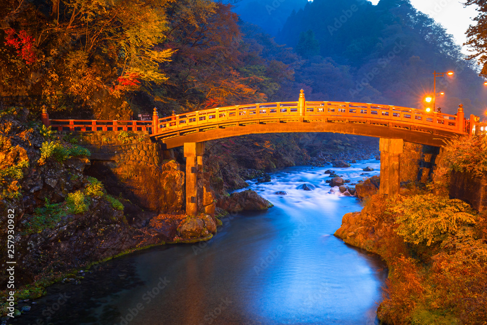 日本Tochigi Nikko秋季的新京桥