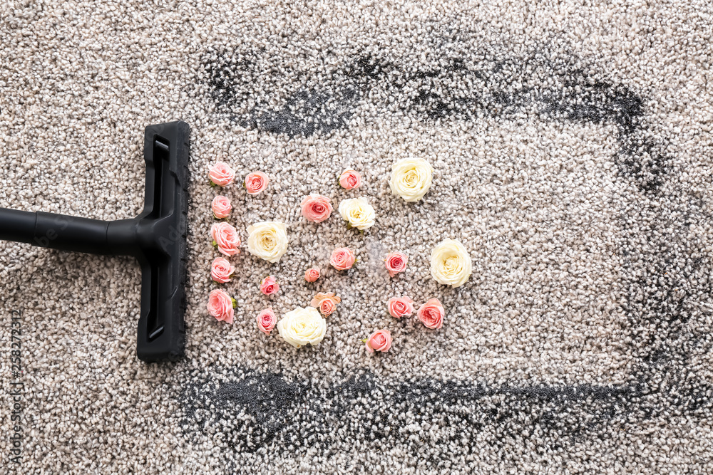 Carpet with pleasant flower aroma after hoovering and cleaning