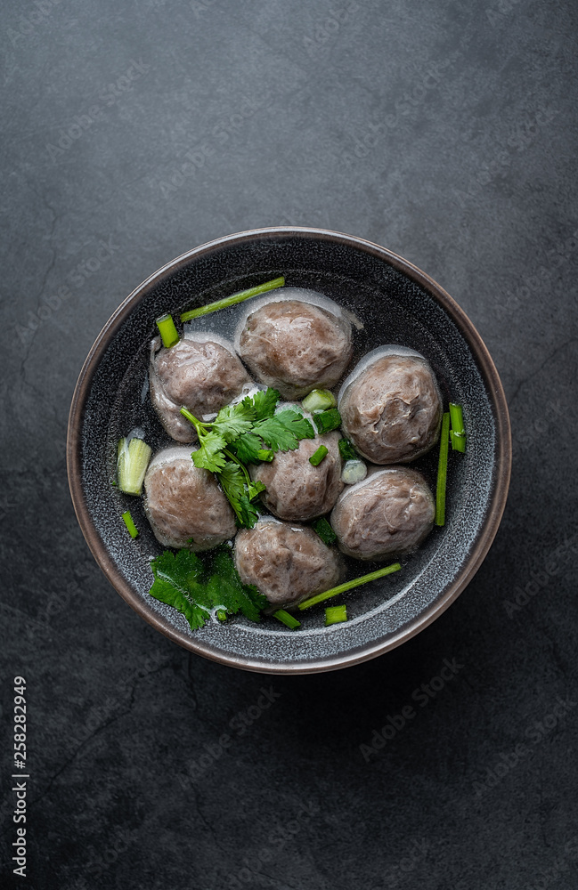 a bowl of tidal beef balls