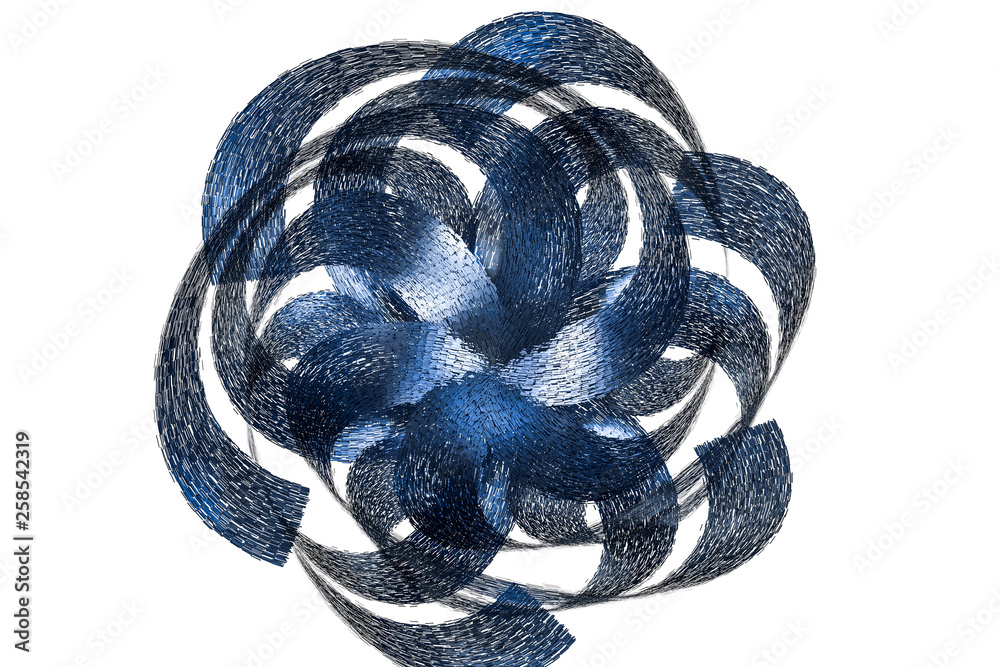 3d rendering, blue decorative flower, artistic background