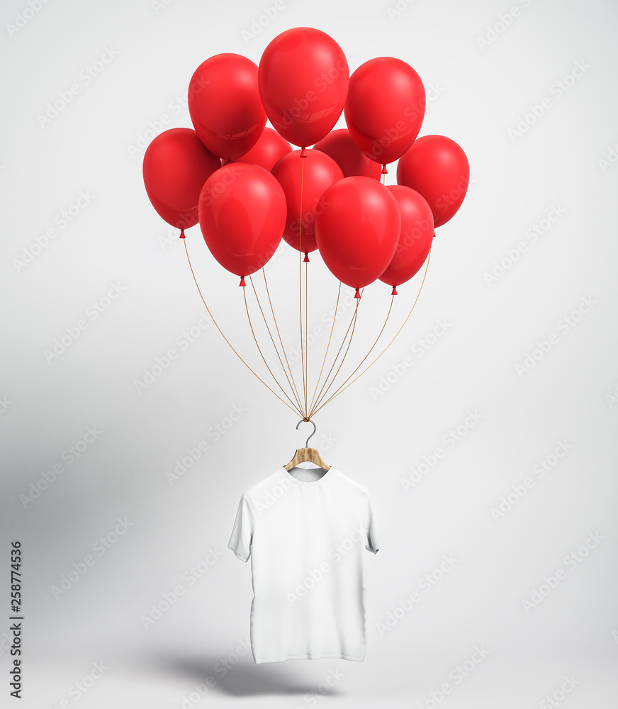 Empty black shirt with balloons