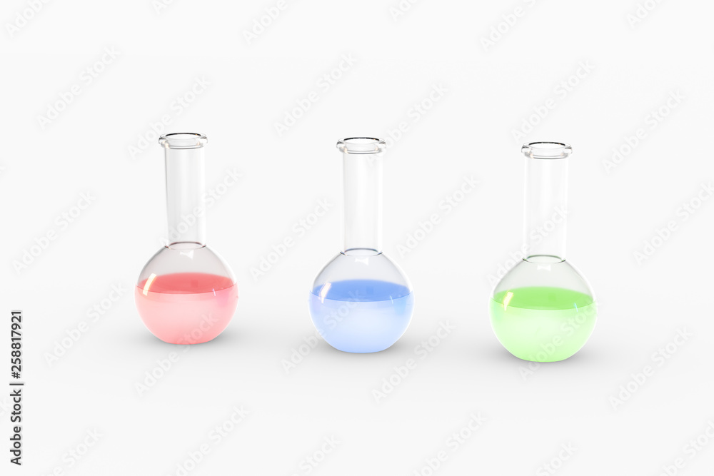 3d rendering, test tube and beaker in the lab