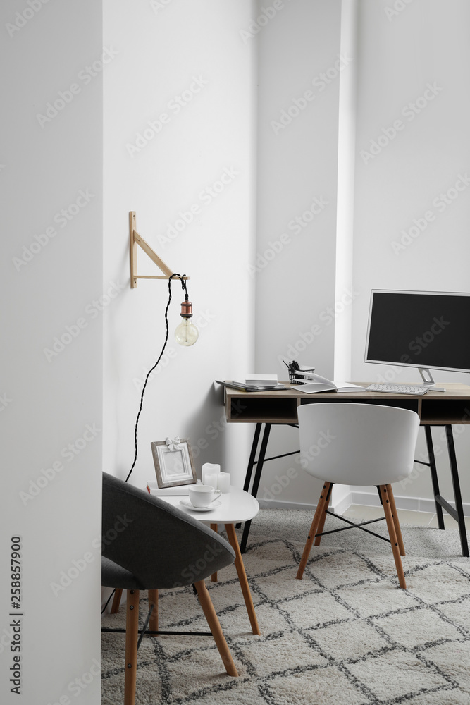 Stylish modern workplace at home