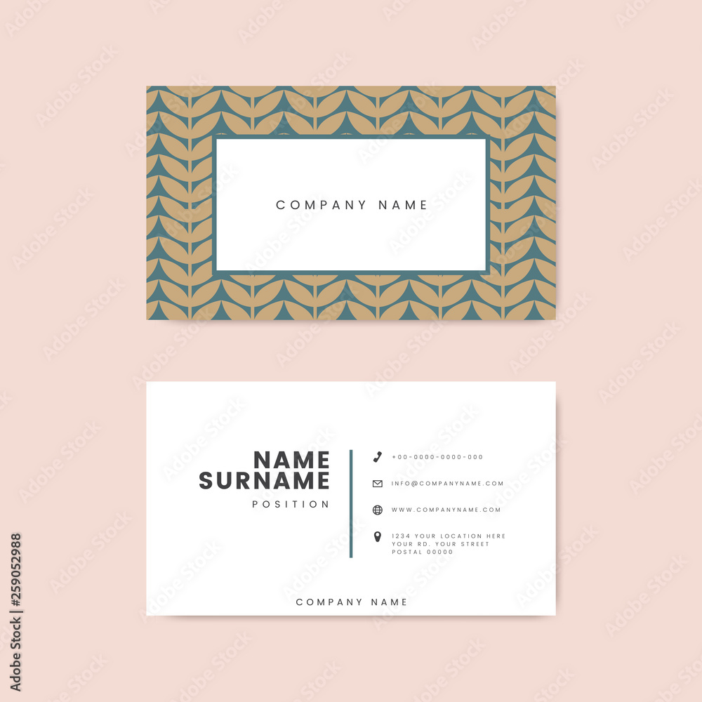 Botanical floral business card illustration