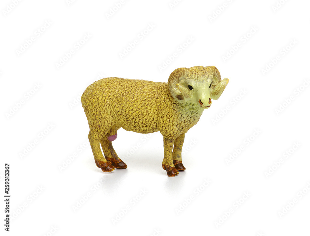 Toy ram isolated on white