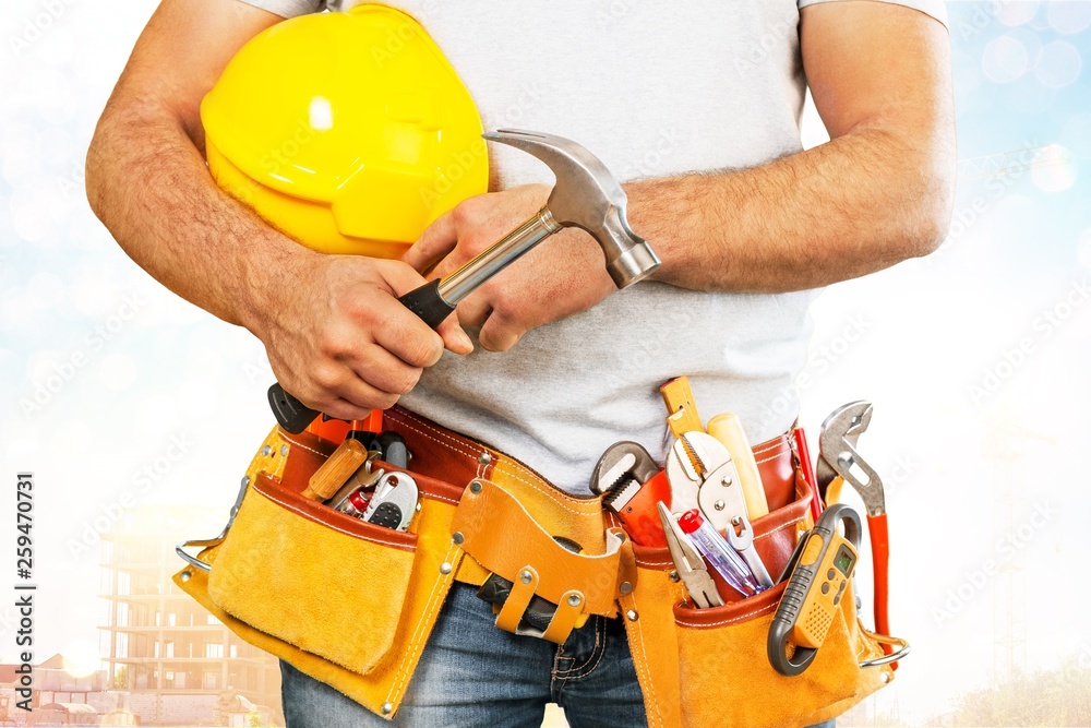 Worker with a tool belt