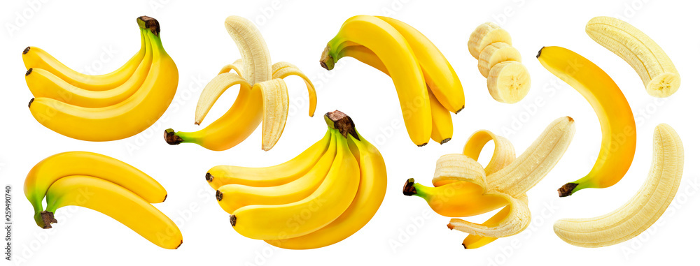 Banana isolated on white background with clipping path