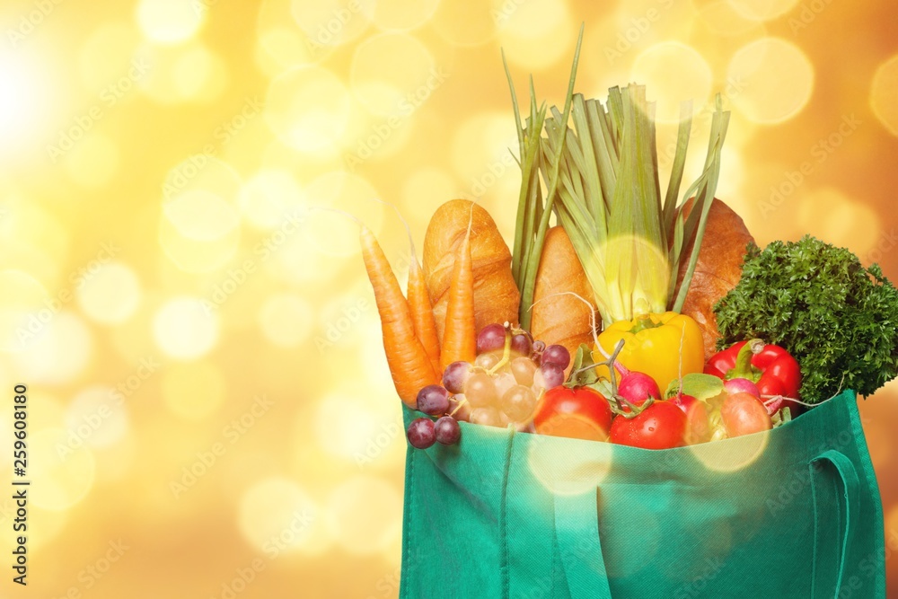 Full shopping  bag, isolated over  background