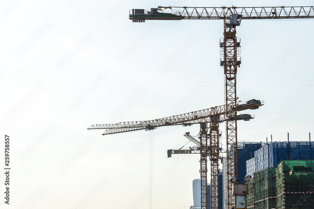 crane on a background of blue sky