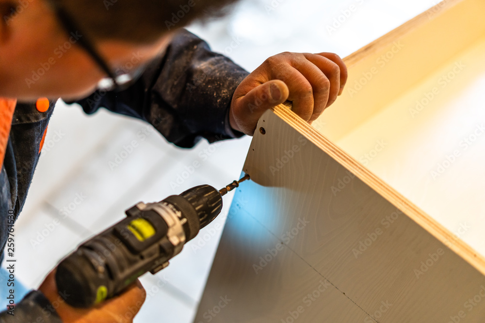 carpenter in workshop