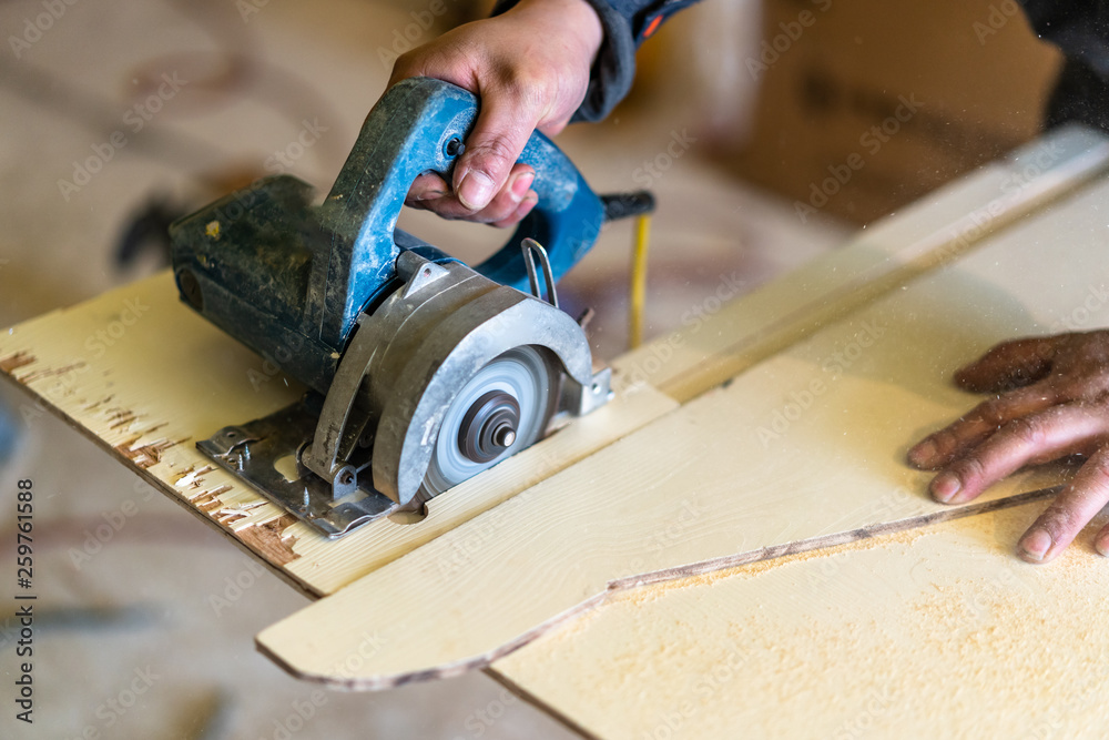 carpenter in workshop