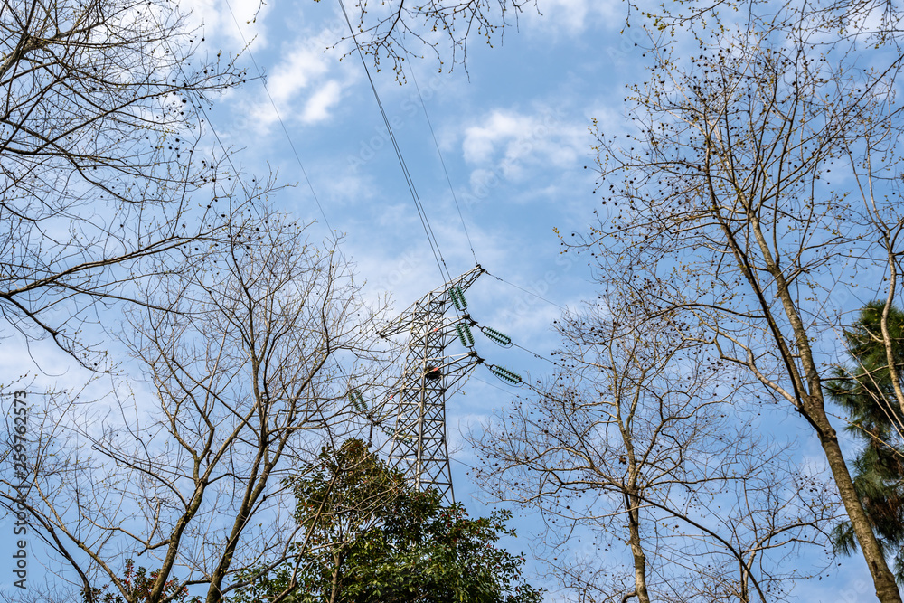 crane against blue sky