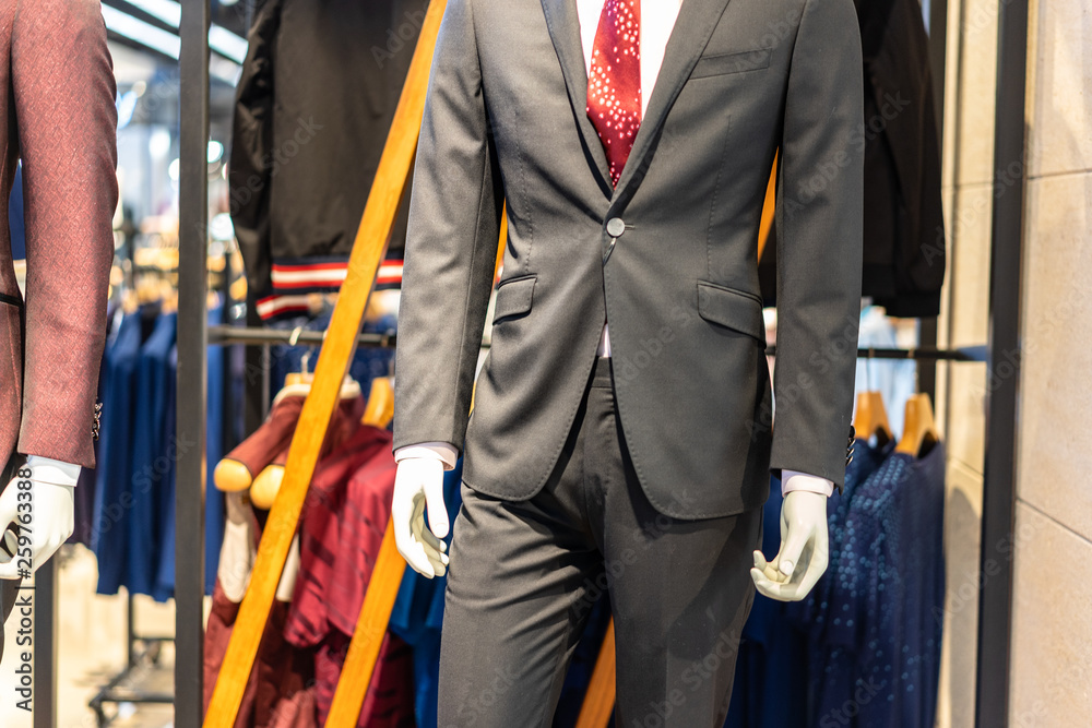 luxury suit in shopping mall