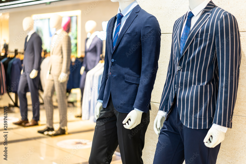 luxury suit in shopping mall