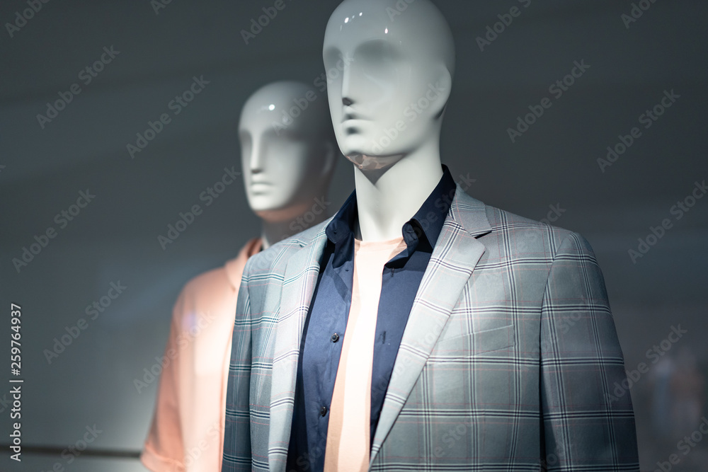 luxury suit in shopping mall