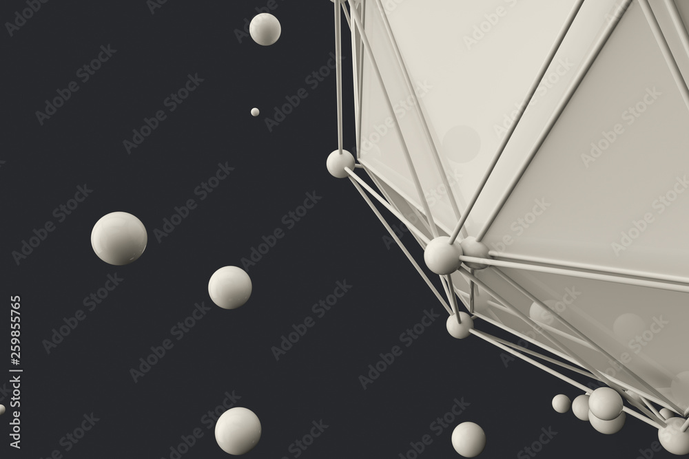 3d rendering, creative triangle polygon construction