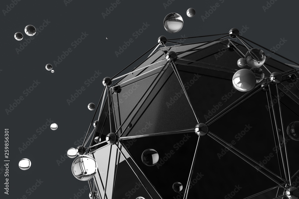 3d rendering, creative triangle polygon construction