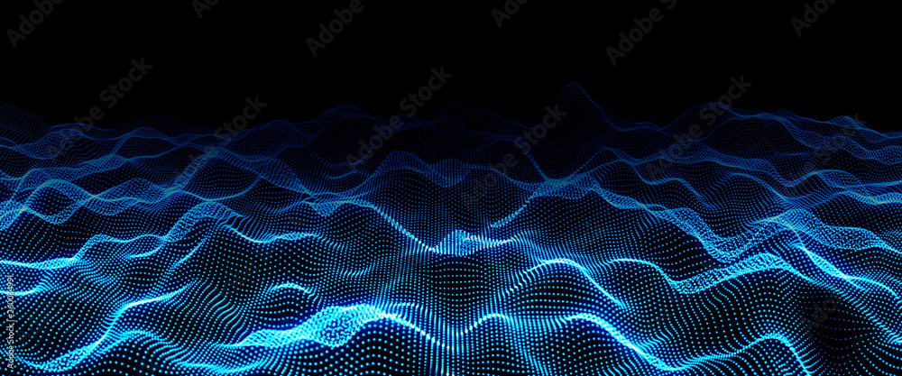 Digital wave backdrop