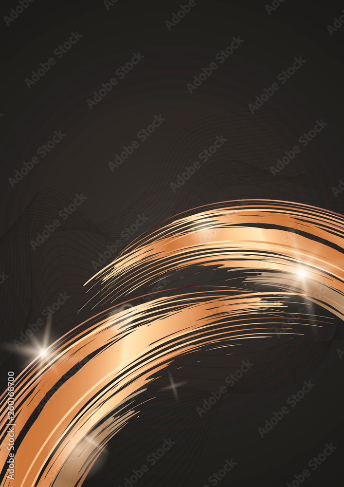 Rose gold wave abstract background