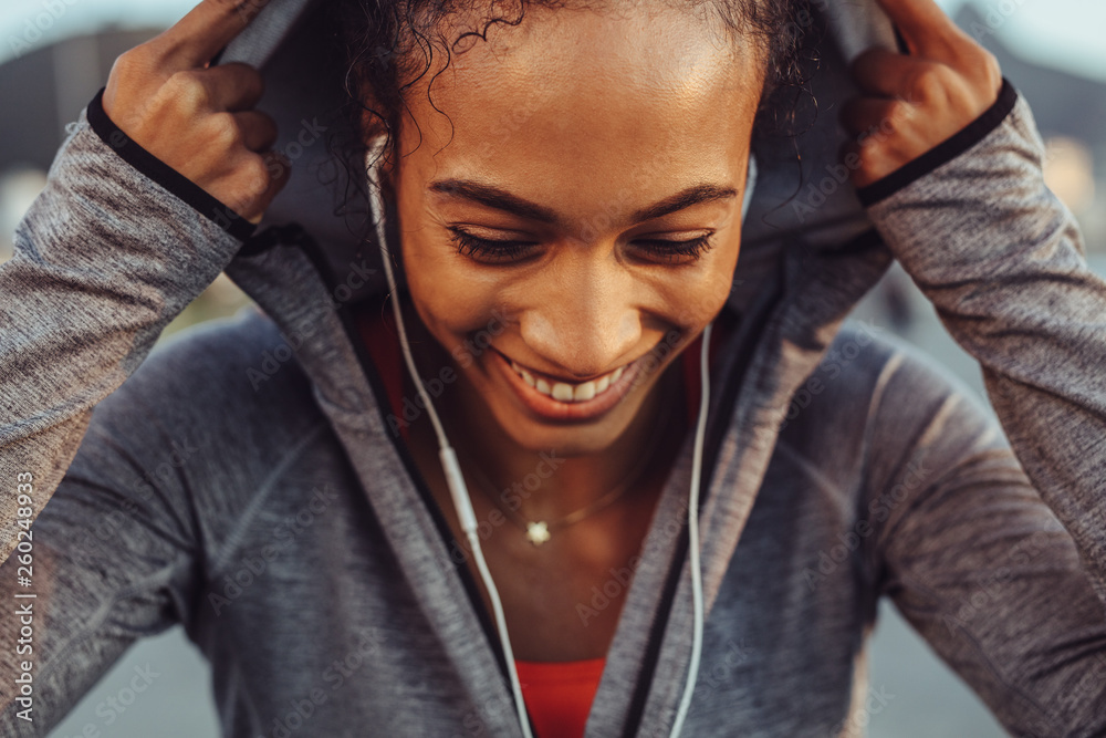 Jogger taking rest after a run