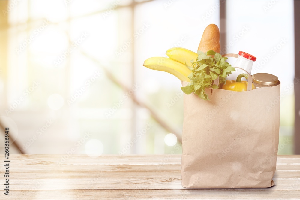 Full shopping  bag, isolated over  background