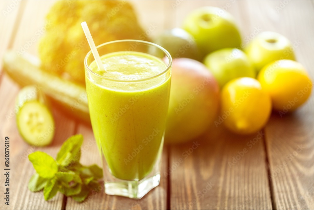 healthy juice made of freshly juiced fruits and vegetables