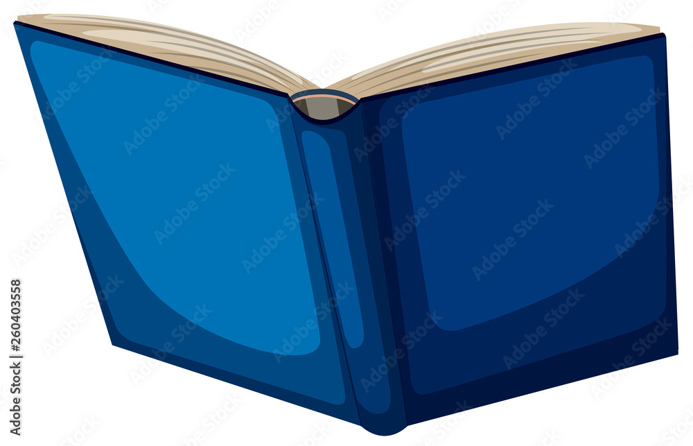 Isolated blue book white background