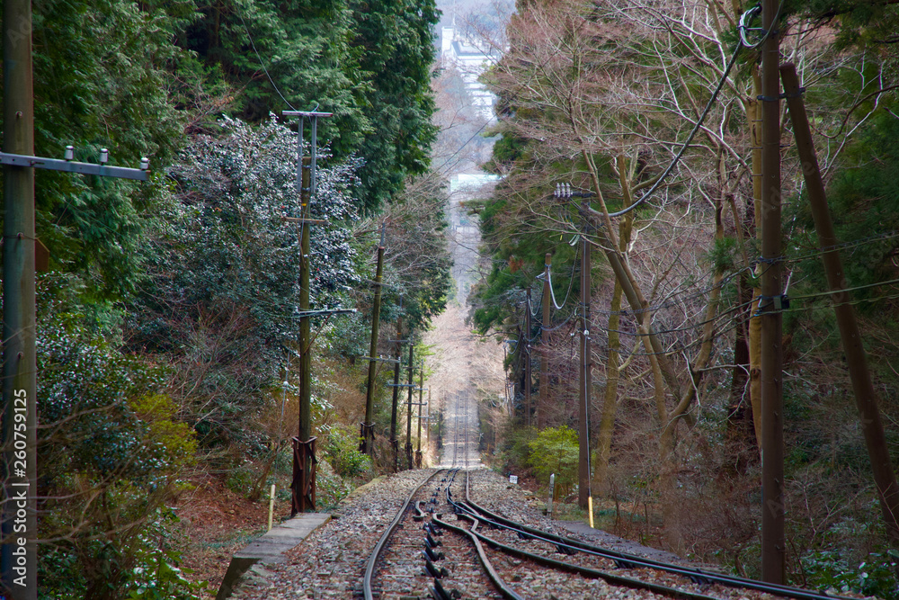 下る線路