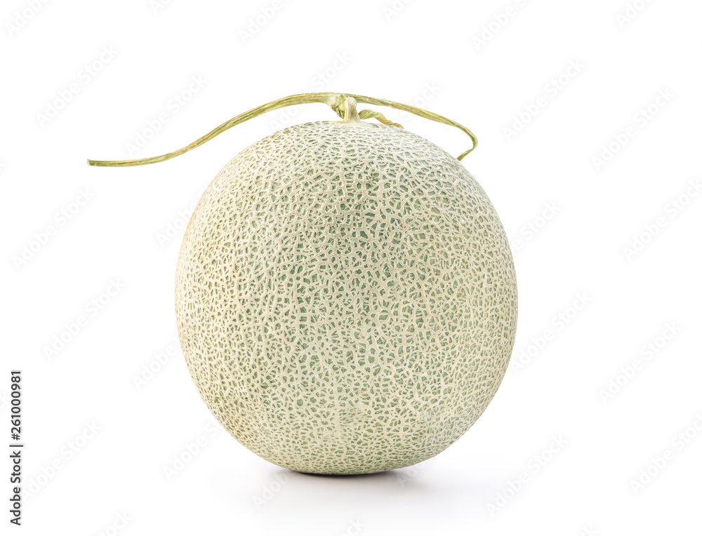 Close up, clipping path, cut out, beautiful rock cantaloup melon isolated on white background