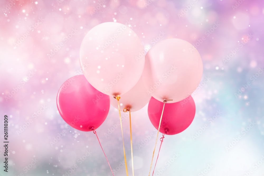 Bunch of colorful balloons on white background