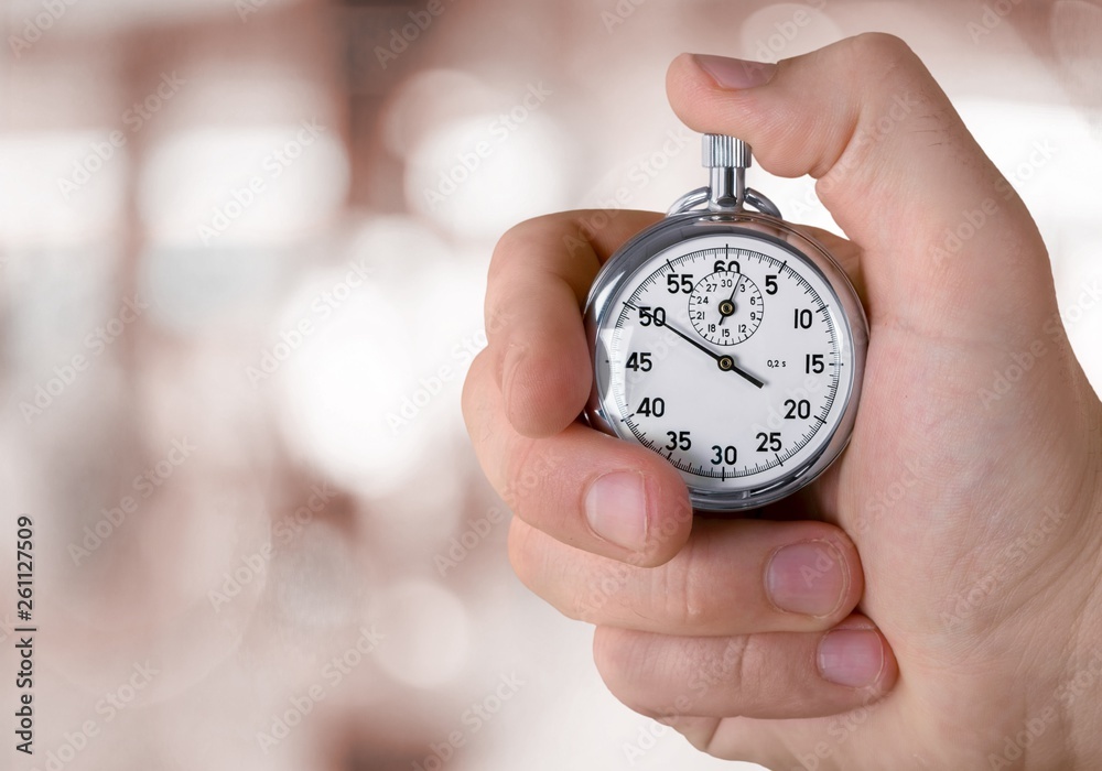 Close-up Stopwatch in Human Hand, Timer