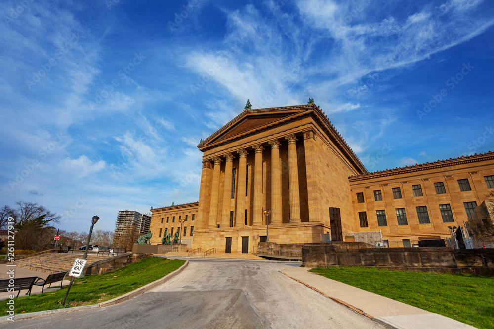 Philadelphia Museum of Art building in spring, USA