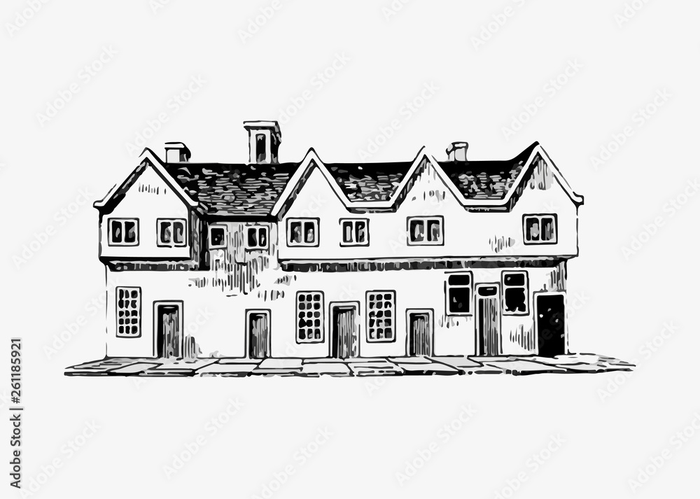 English house drawing