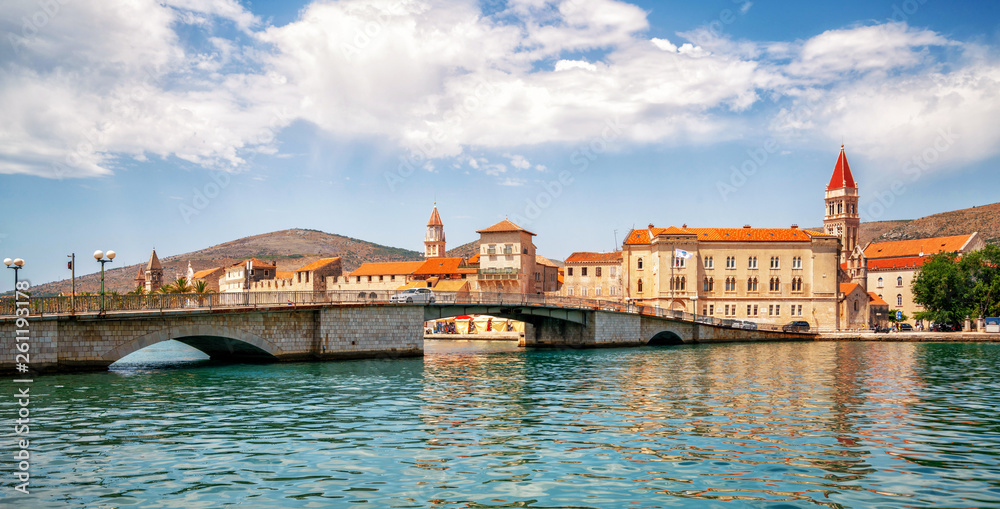 The old town of Trogir in Dalmatia, Croatia, Europe. Trogir is the historical town attracting touris